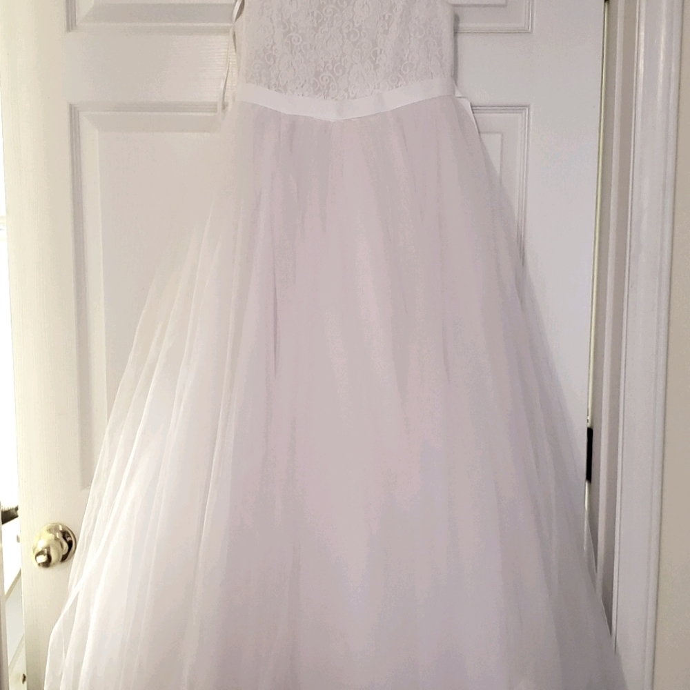 David's Bridal Flower Girl white dress size 12